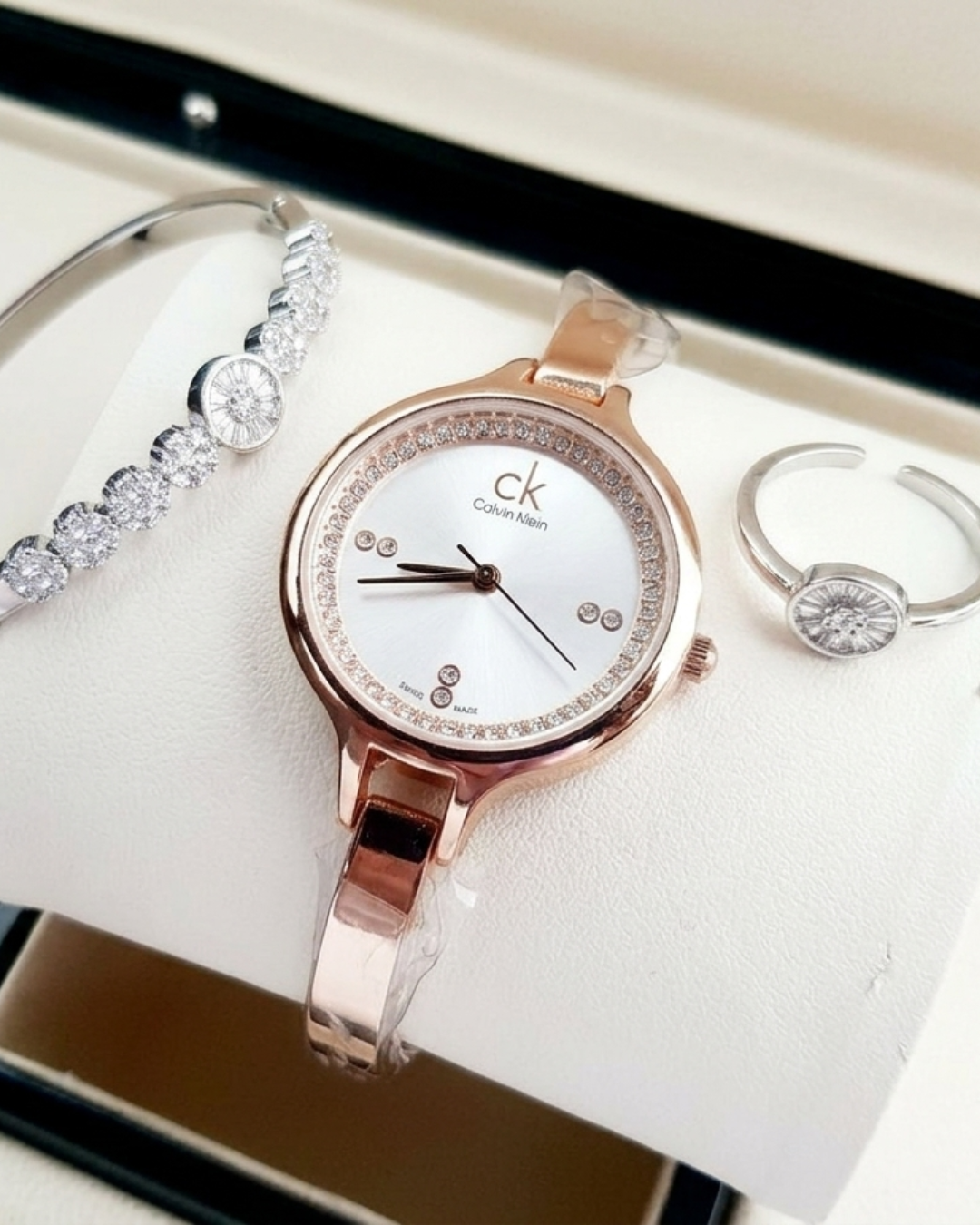 Set Reloj Calvin Klein + Brazalete + Anillo