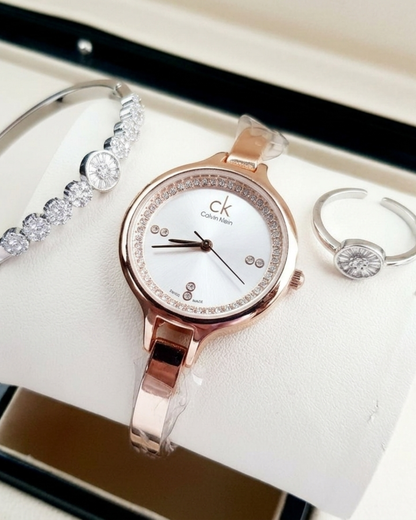Set Reloj Calvin Klein + Brazalete + Anillo